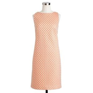 J.Crew Coral and gold shift dress